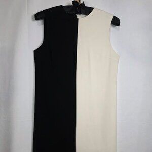 Theory Black/Cream Split Shift Dress 6